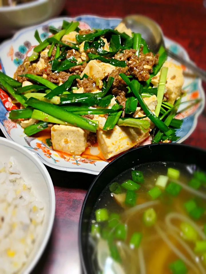 ニラ入り麻婆豆腐|ともえさん