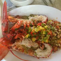 Snapdishの料理写真:Lobster with Crab and Potato Hash , Mango salsa|Christine Raeさん