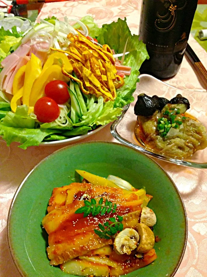 暑い日はコレ(^｡^) 太刀魚のウニ焼、焼きナスの煮浸し、中華冷麺|Tomoka Yoshiiwaさん