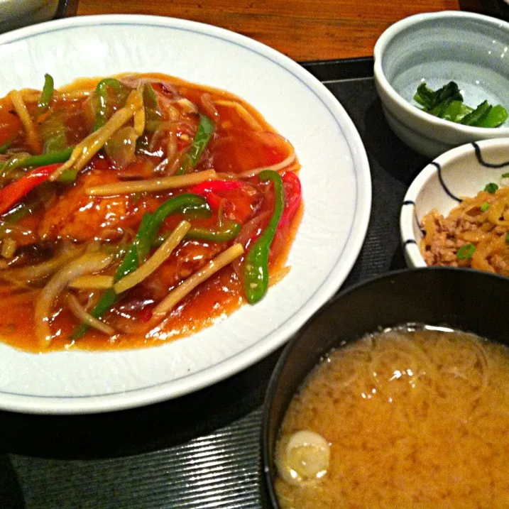 白身魚の餡かけ定食|tomozouさん