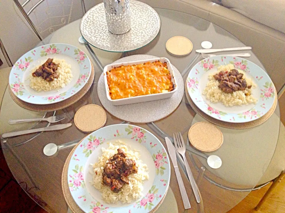 Mac'n'cheese and curry goat|misstさん