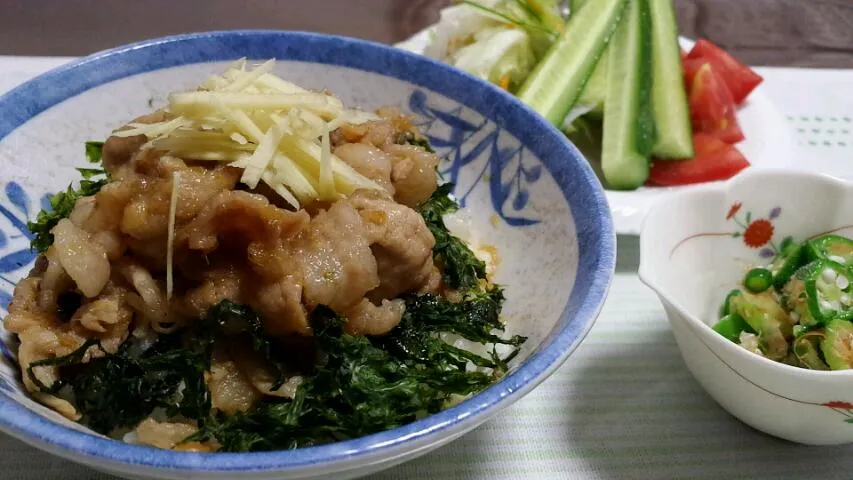 豚丼…我が家は甘辛で、しょうがたっぷり( v^-゜)♪|まさみさん