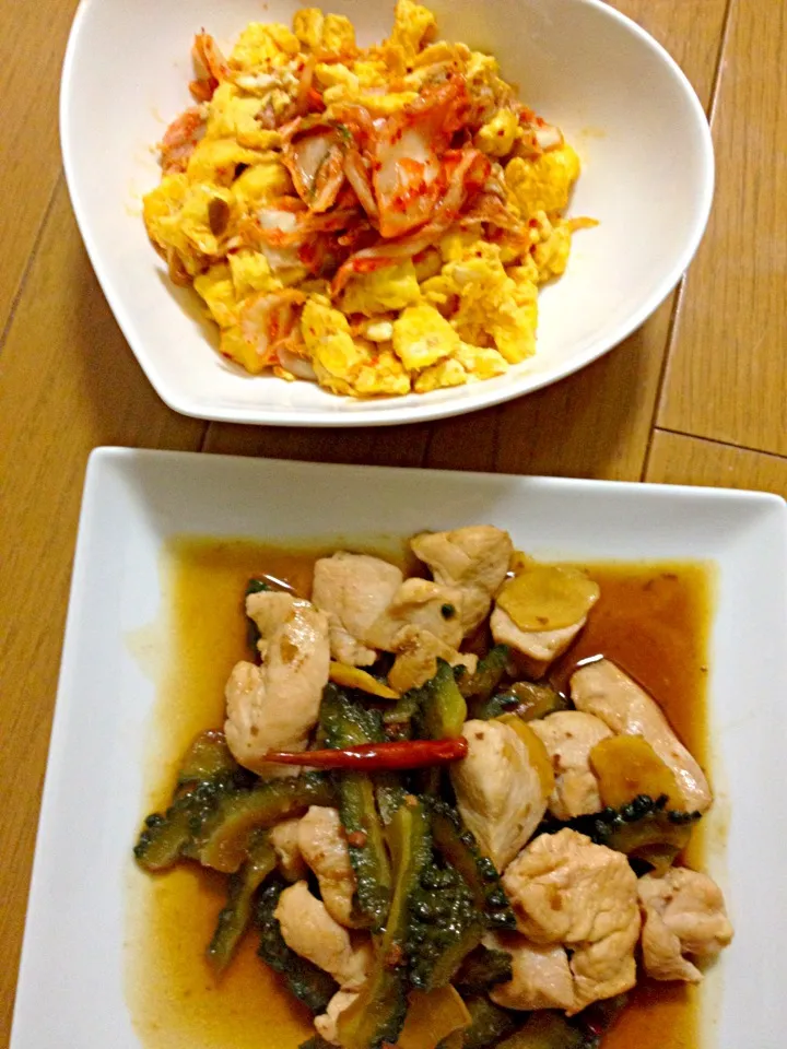 Bitter melon with chicken & kimchi omelette|Daphnefroggy©さん