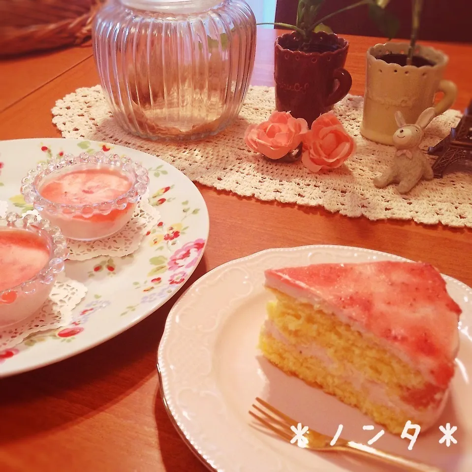 ストロベリーレアチーズケーキ♡|＊ノンタ＊さん