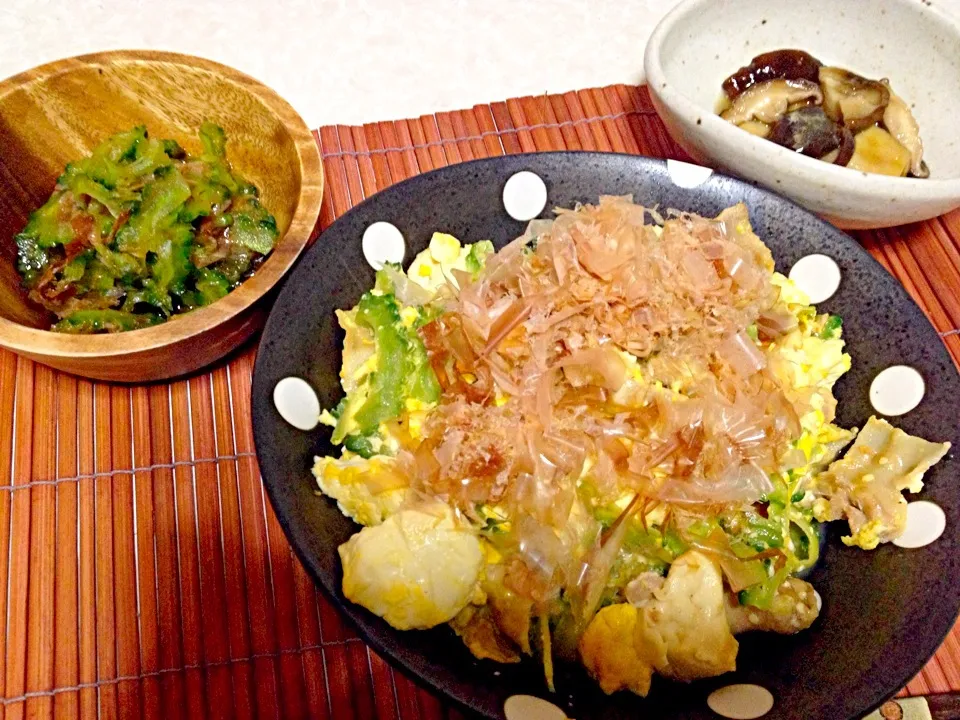 Snapdishの料理写真:昨日の晩ご飯はゴーヤ三昧😁|みきぴょん♪さん