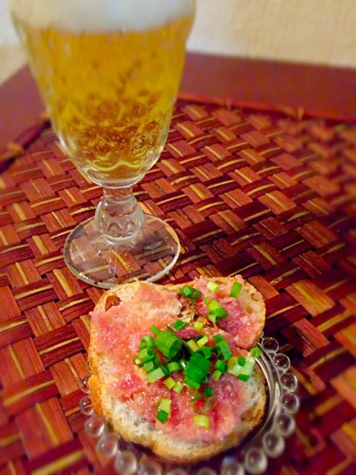 Tartare of tuna canape🐟ﾏｸﾞﾛのﾀﾙﾀﾙ ｶﾅｯﾍﾟ|🌈Ami🍻さん