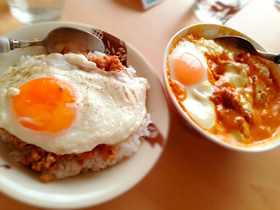 缶詰ランチ:D いなばのレッドカレーとガパオライス♡|Mitsukoさん