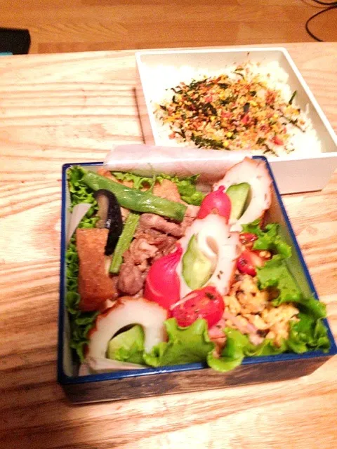 Snapdishの料理写真:厚揚げ豚肉味噌炒め弁当|まやさん