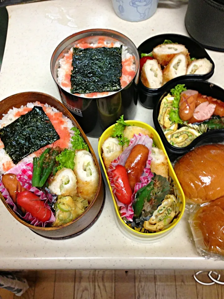 Snapdishの料理写真:8月8日社会人3人分弁当…|Kumi Satouさん