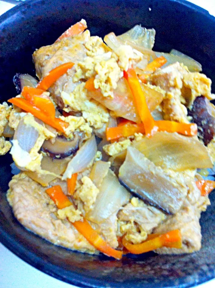 大豆たんぱくで作った肉卵丼風|ちょきさん