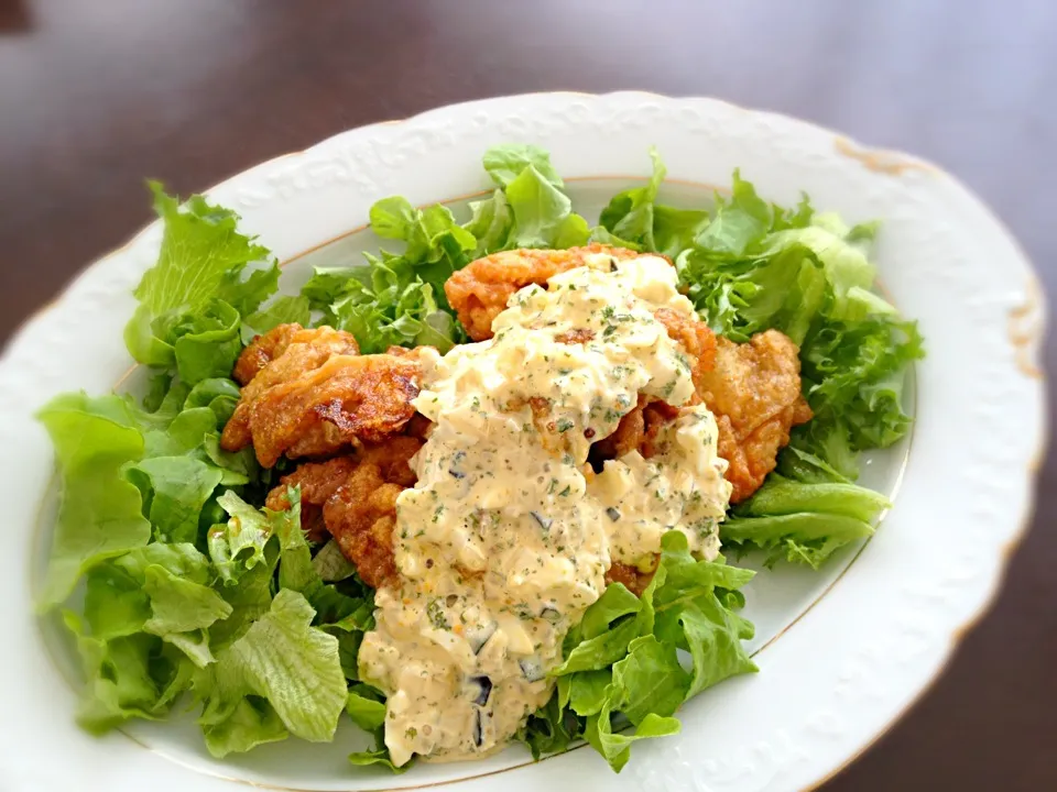 Fried chicken with tartar sauce|aya tさん