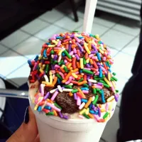 Snapdishの料理写真:Italian ice - Sugar free chocolate & cake batter with rainbow sprinkles!|Meghan Tracyさん