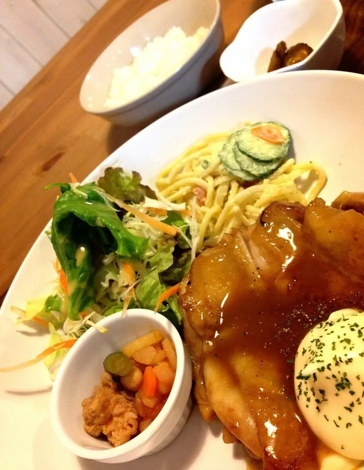 🐔テリチキマヨネーズ定食🍴|中さんさん