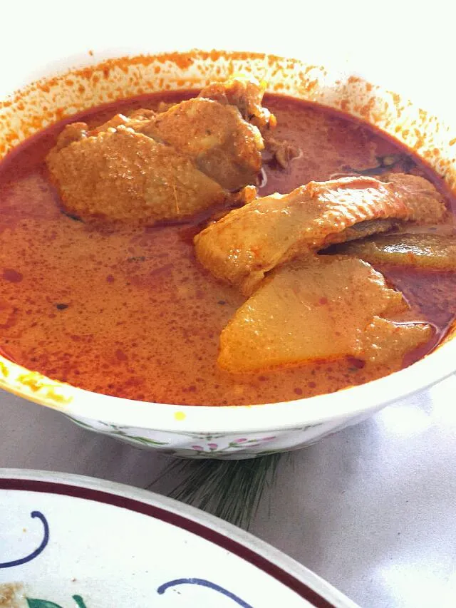 Mom's curry chicken for lunch.|genさん