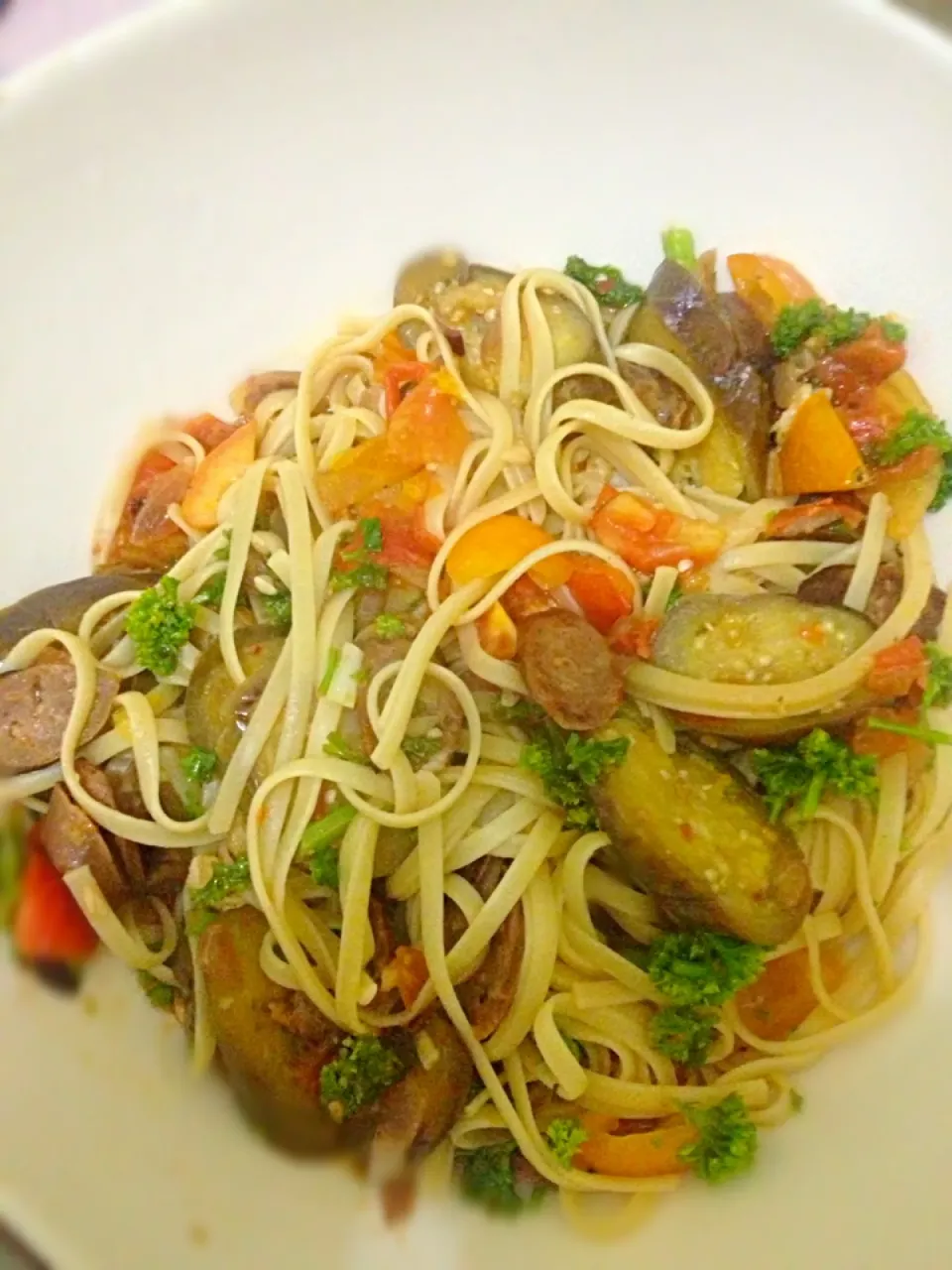 Chorizo and eggplant Linguine|rcxy bさん