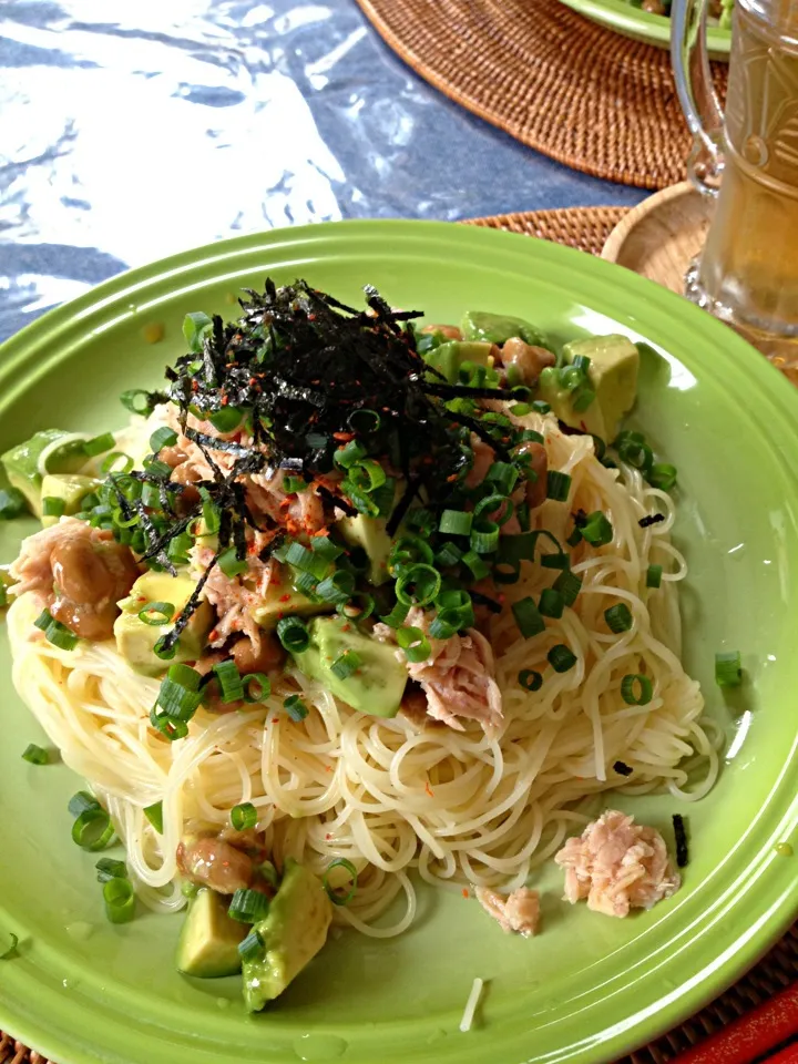 アボカド納豆ぶっかけそうめん‼|いくさん