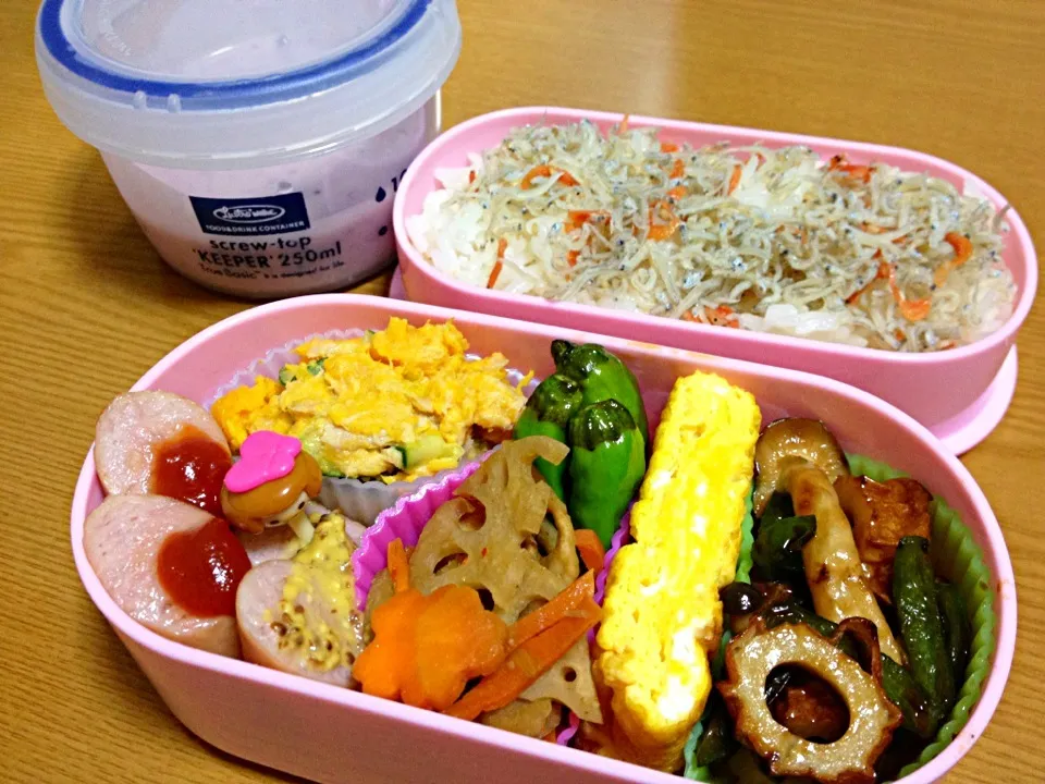 冷蔵庫にあるものでできた弁当|miyamegu**さん