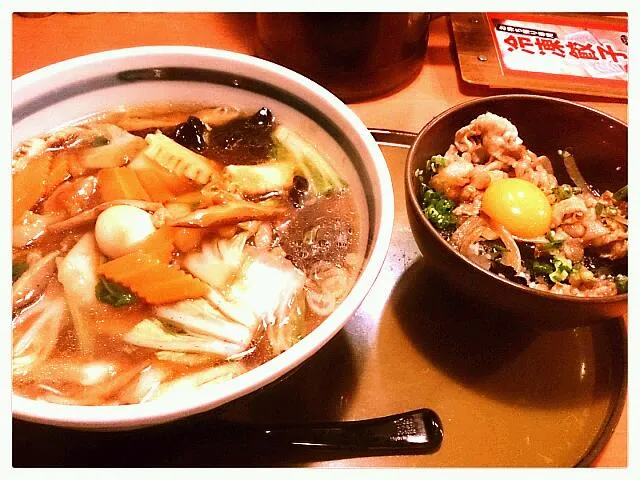 五目うま煮めんとミニ豚力丼☆|SibuSibuさん