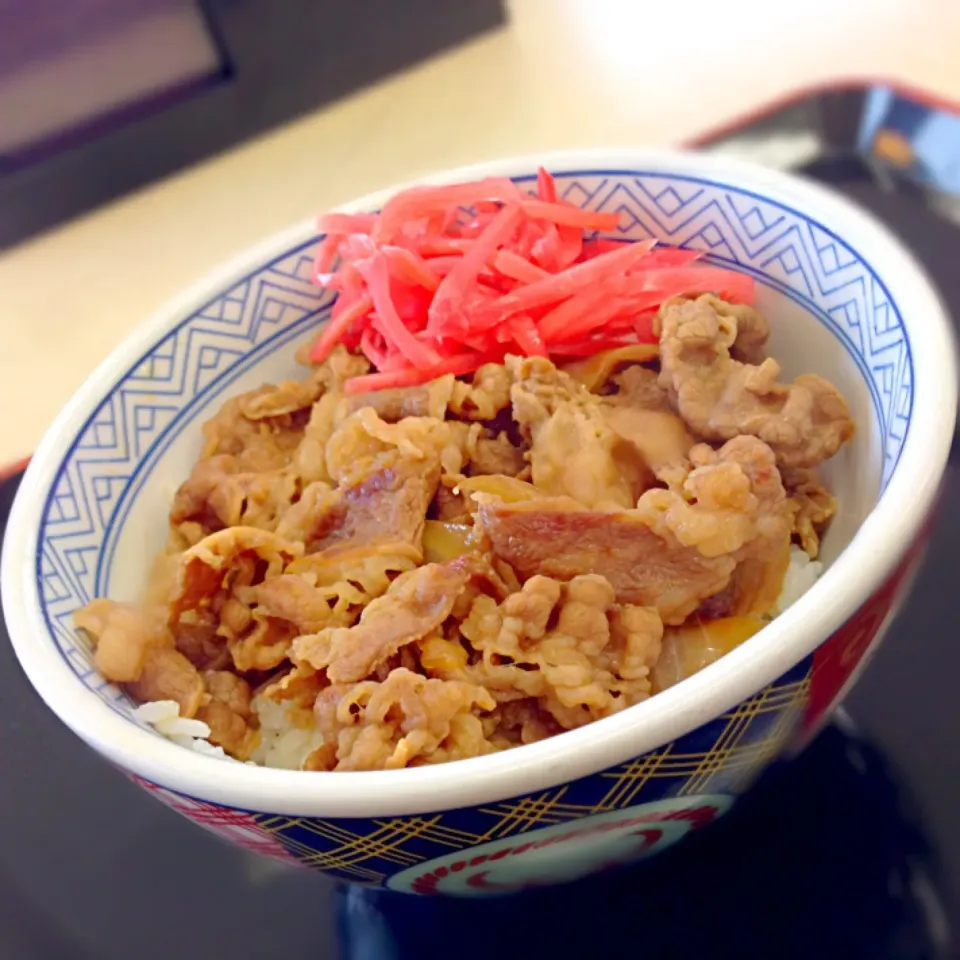 牛丼並盛りご飯軽め|おかっぴーさん