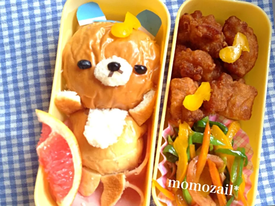 ヘッドホン🎧リラックマ🐻中2娘の吹部お弁当|けいちゃん（ももザィル）さん