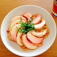 桃のパスタ|マイコーさん