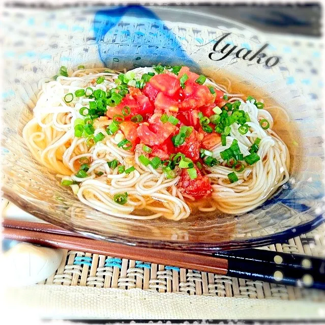 トマトと香味野菜の中華めんつゆ そうめん|亜矢子さん