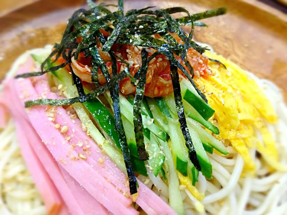 今日の晩ご飯は冷やし中華だよ😋|みほままこさん