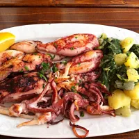 Grilled squid with potatoes and chard|Sevさん