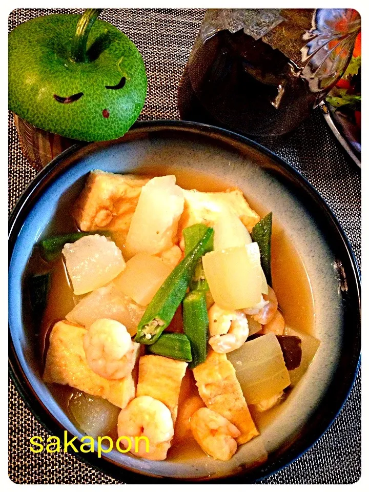 冬瓜のあんかけトロリ煮物♡順くんの出汁醤油で煮込まれたわ♡|さかぽんさん