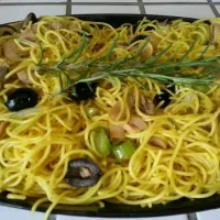 tumeric and rosemary spaghetti|lamb chopsさん