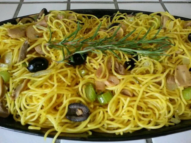 tumeric and rosemary spaghetti|lamb chopsさん