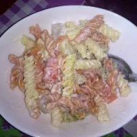 tri-colored pasta with fruit salad|jonalyn baggayanさん