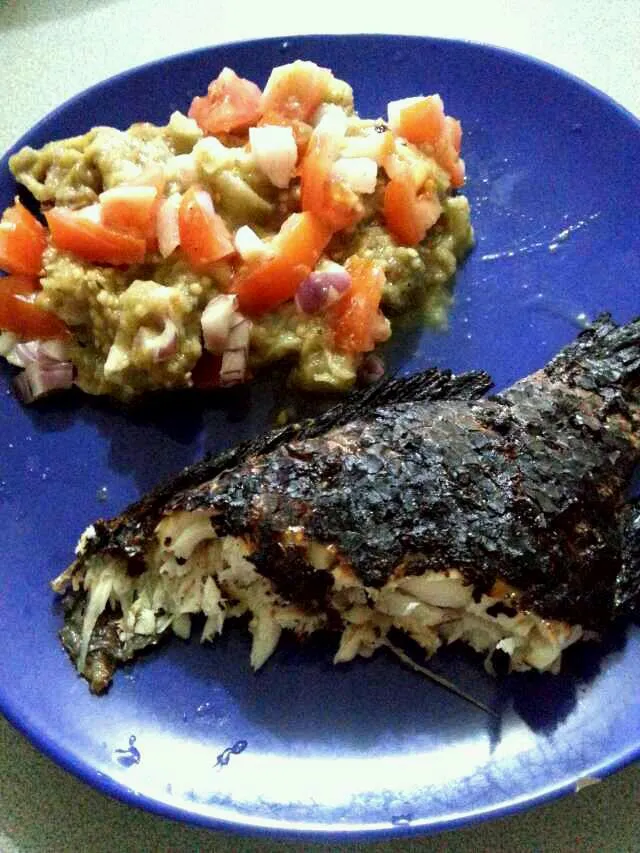 eggplant salad and grilled tilapia|joanna vinasさん