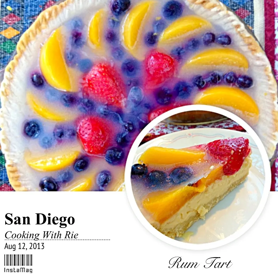 Snapdishの料理写真:Rum Tart Eggs Custard with Strawberry, Blueberry, Peach jelly garnish|rie simsさん