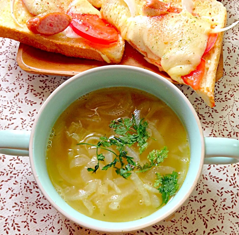 onion soup&pizza toast|atsukoさん