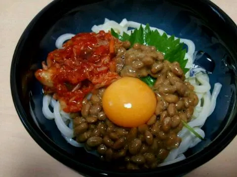 納豆キムチ冷やしうどん♪|hmさん