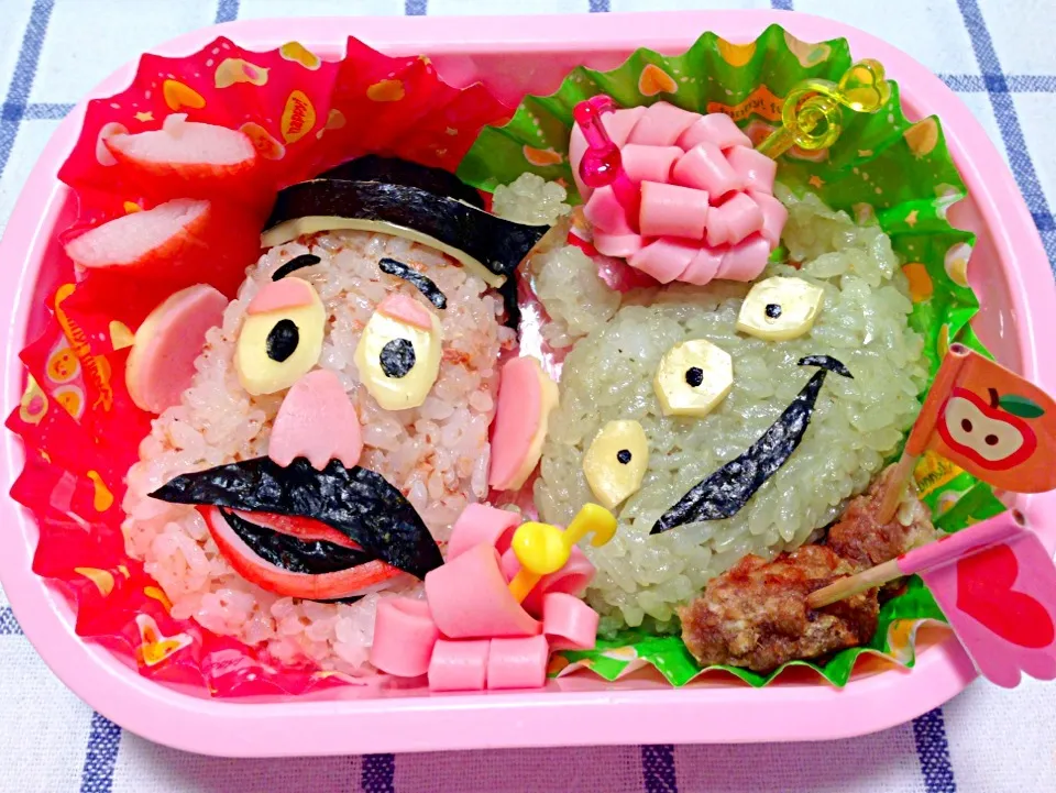 トイストーリー、ポテトヘッドANDグリーンメンのキャラ弁|めりりんさん