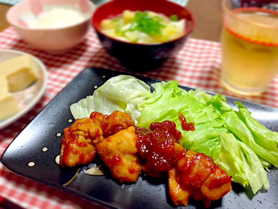 Snapdishの料理写真:鶏モモ肉のピリ辛ケチャップ|なみえもんさん