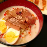 Snapdishの料理写真:冷やしラーメン-豆乳味噌スープ-|hinataさん