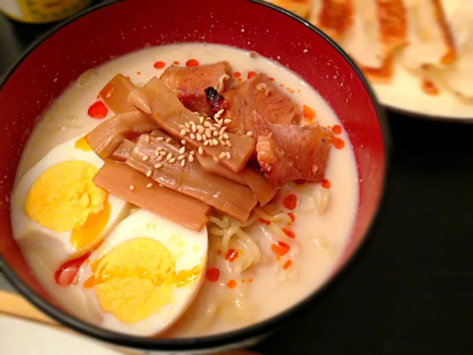 Snapdishの料理写真:冷やしラーメン-豆乳味噌スープ-|hinataさん