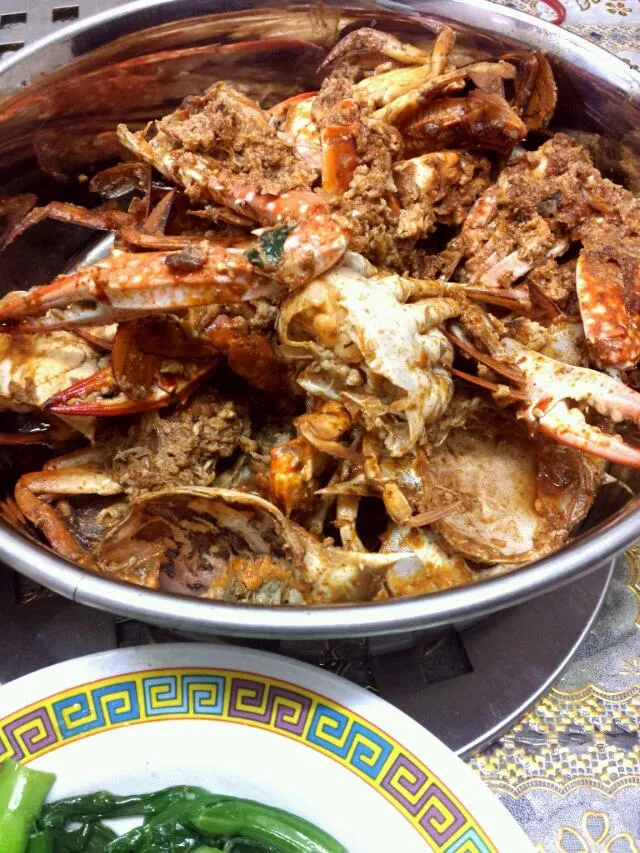 Chili flower crabs cook by  mom-in-law.|genさん