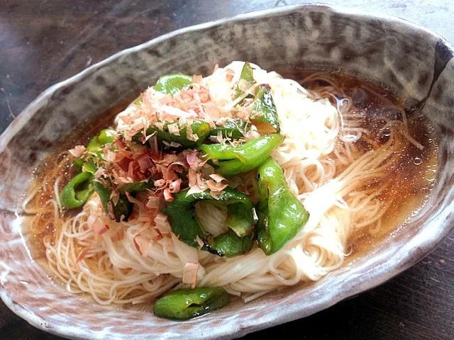 万願寺唐辛子そうめん|りょうさん