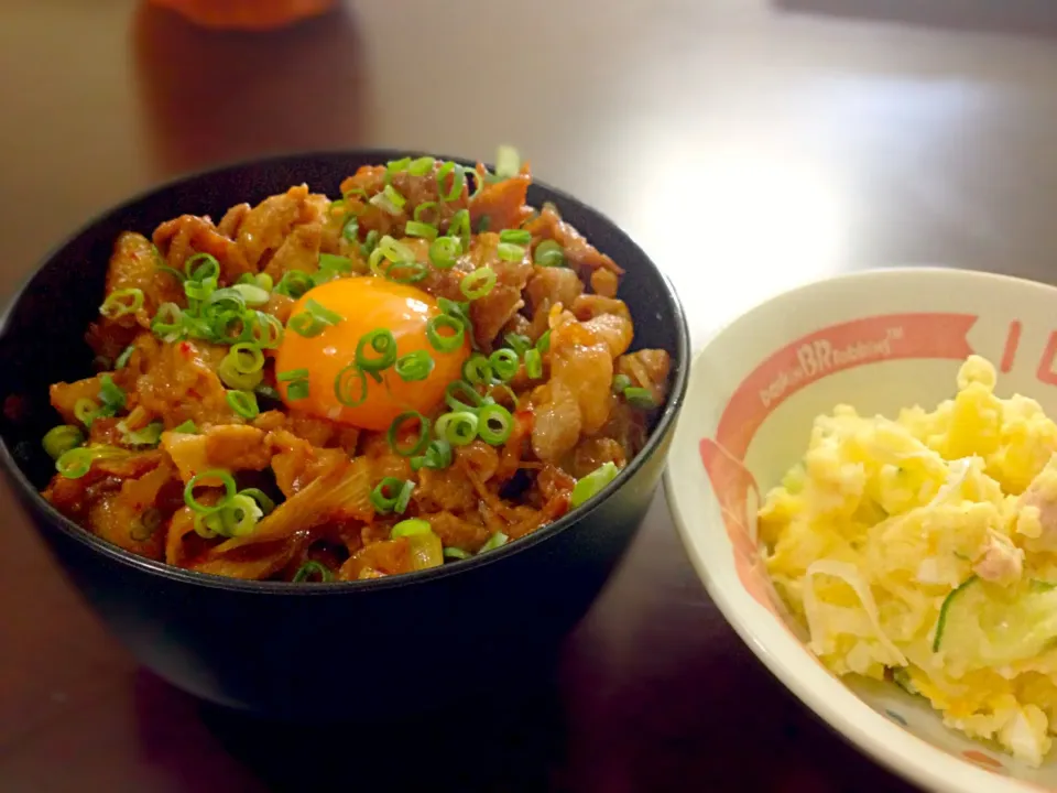 スタミナ豚丼！＆ポテサラ|ゆいちゃらさん