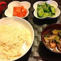 Snapdishの料理写真:夏野菜たっぷり素麺！|いずみさん