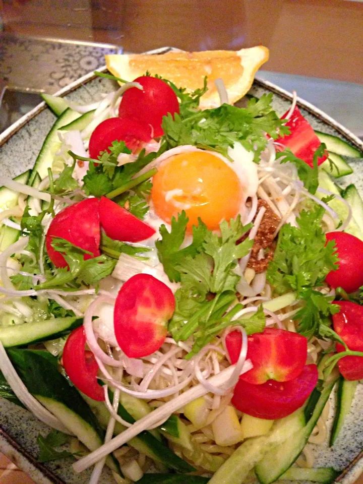 Snapdishの料理写真:宅麺 はるにれ 冷やし担々麺・改|たけのこジョニーさん