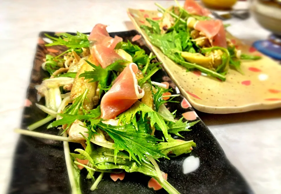 Salad: Steamed eggplant and leftover prosciutto with anchovy dressing|Kirk Awiamさん