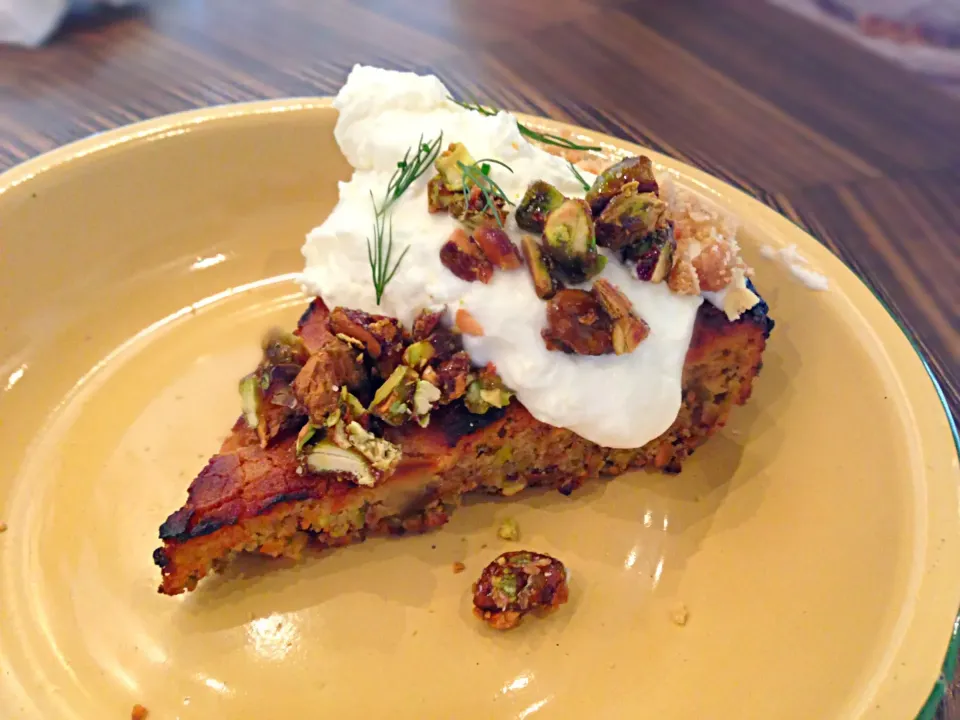 Snapdishの料理写真:Pistachio Tart, créme fraiche|Kelvin Chenさん