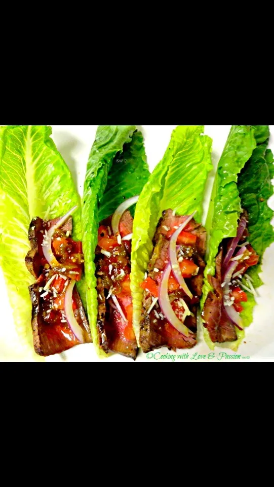 Filet mignon Lettuce wraps with uncle Gary's Gourmet Hot Pepper Relish|Gary Langerさん