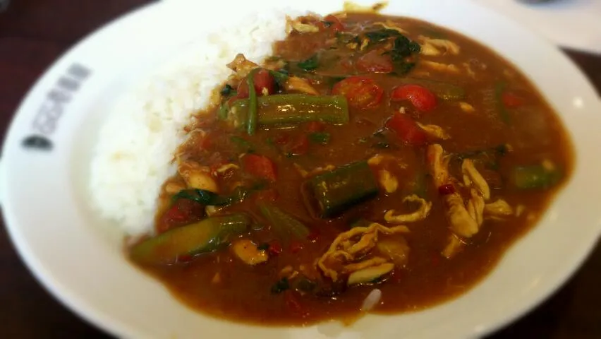 チキンと夏野菜カレー＋ほうれん草|ボンゴさん