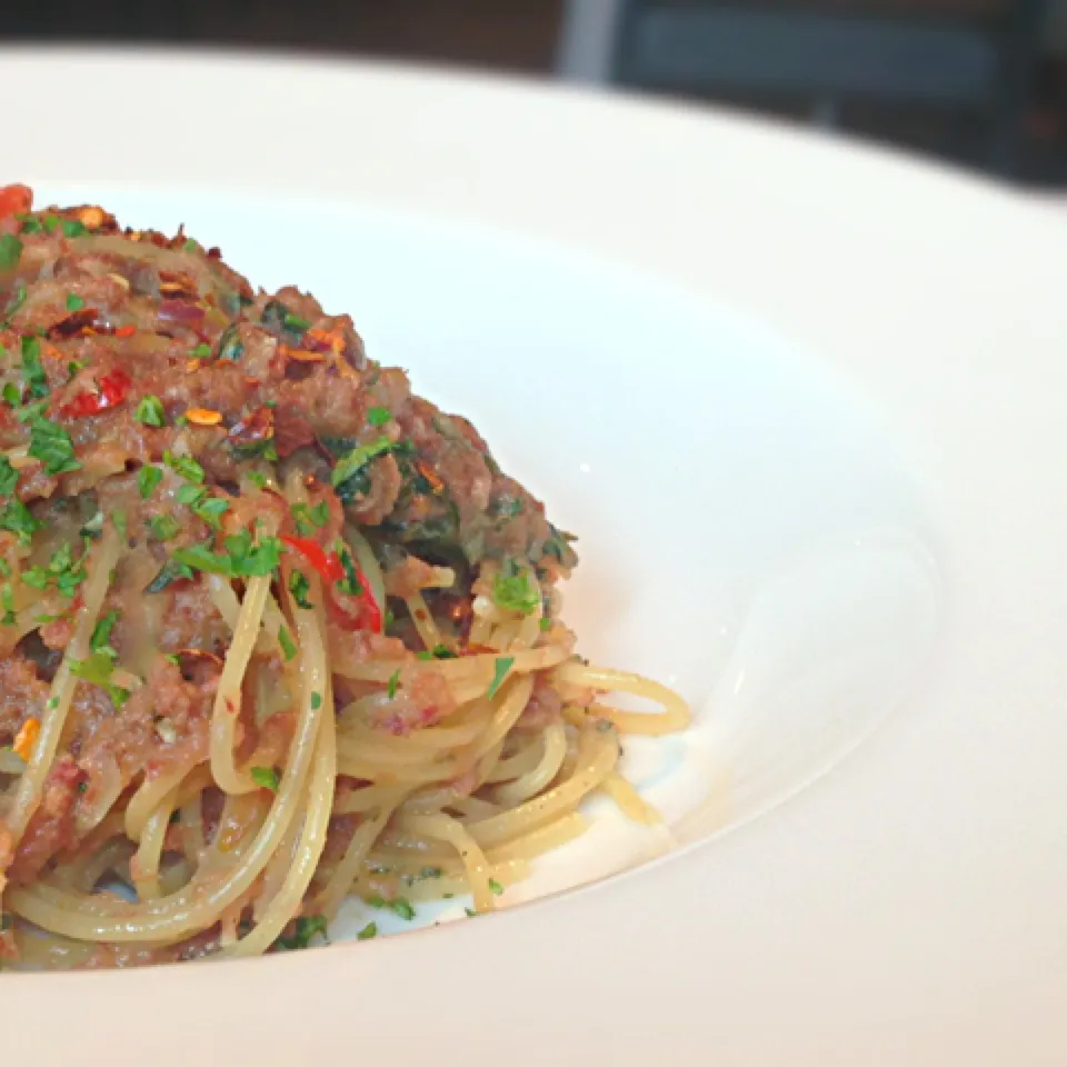 Corned beef pasta|willzさん